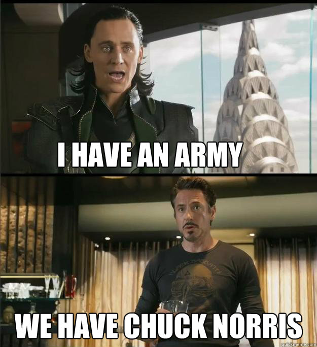 I have an army WE HAVE CHUCK NORRIS  The Avengers