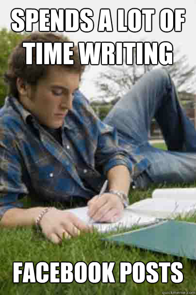 spends a lot of time writing facebook posts  Junior Copywriter