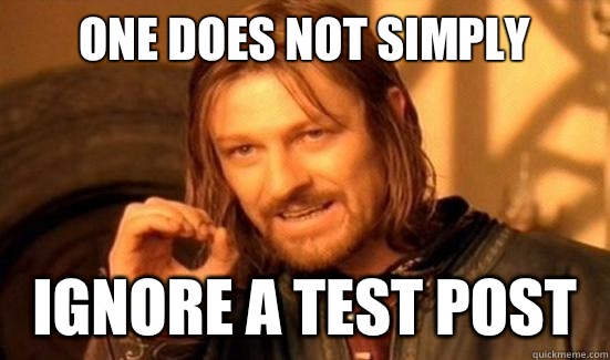 One Does Not Simply Ignore a test post  Boromir