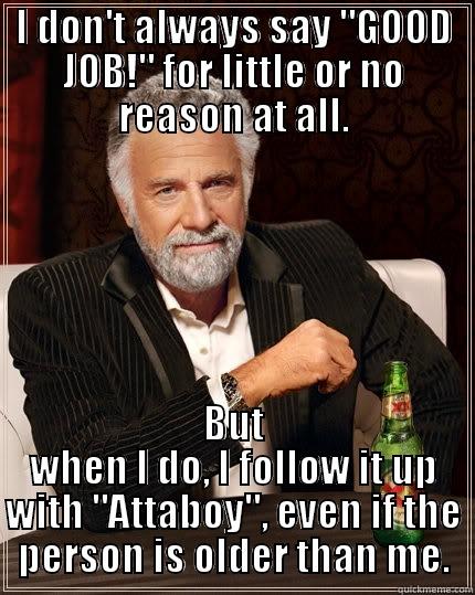 I DON'T ALWAYS SAY 