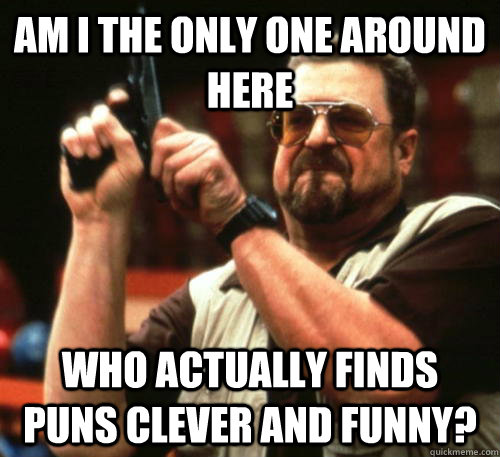Am i the only one around here Who actually finds puns clever and funny?  Am I The Only One Around Here