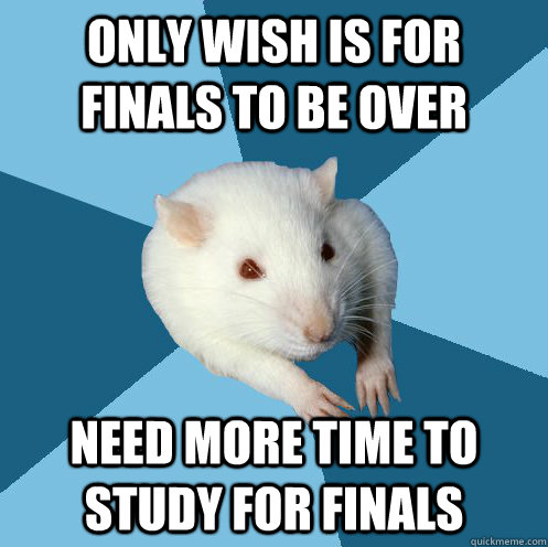 only wish is for finals to be over need more time to study for finals  