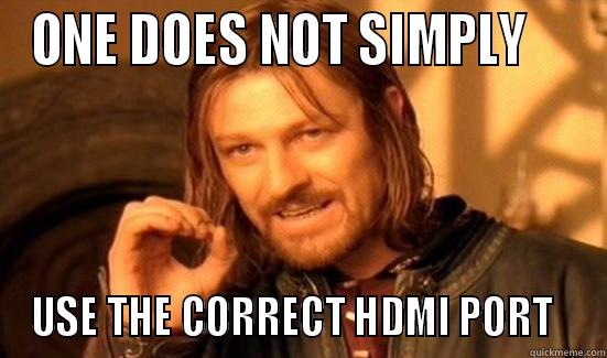 ONE DOES NOT SIMPLY     USE THE CORRECT HDMI PORT   Boromir
