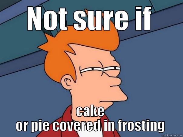 NOT SURE IF CAKE OR PIE COVERED IN FROSTING Futurama Fry