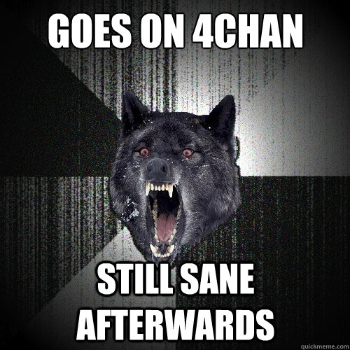 GOES ON 4CHAN STILL SANE AFTERWARDS  Insanity Wolf