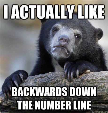 I actually like Backwards Down the Number Line - I actually like Backwards Down the Number Line  Confession Bear