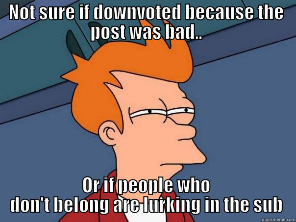 NOT SURE IF DOWNVOTED BECAUSE THE POST WAS BAD.. OR IF PEOPLE WHO DON'T BELONG ARE LURKING IN THE SUB Futurama Fry