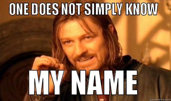 ONE DOES NOT SIMPLY KNOW  MY NAME Boromir
