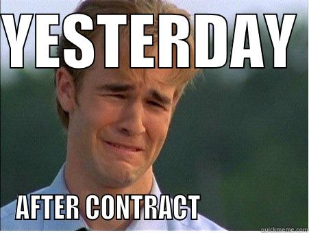 LAW OF CONTRACT - YESTERDAY  AFTER CONTRACT                   1990s Problems