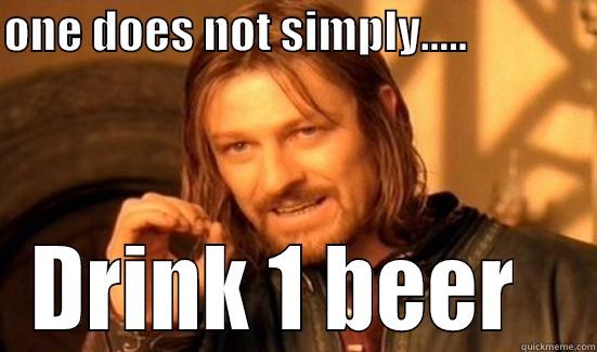 1 beer - ONE DOES NOT SIMPLY.....               DRINK 1 BEER   Boromir