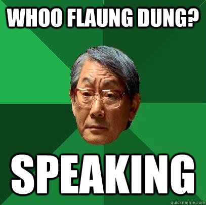 Whoo Flaung Dung?  speaking  High Expectations Asian Father