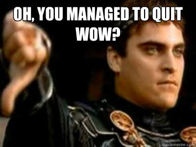 Oh, you managed to quit WoW?   Downvoting Roman