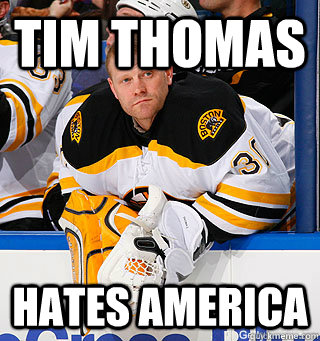 Tim Thomas' new mask is hilarious (PHOTO)