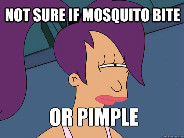 Not sure if mosquito bite Or pimple  Leela Futurama
