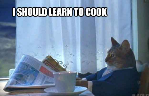 I should learn to cook - I should learn to cook  Sophisticated Cat