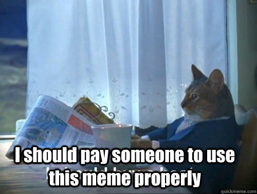  I should pay someone to use this meme properly  Rich cat is rich