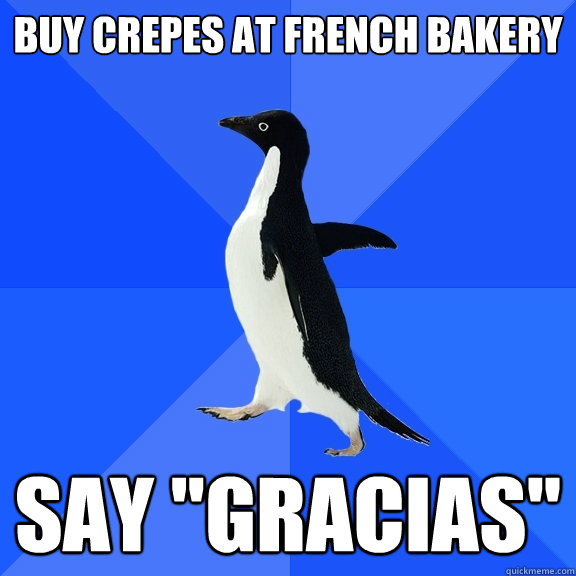 Buy crepes at French bakery Say 