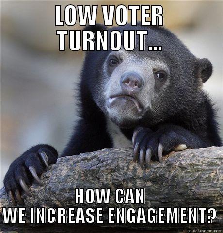 LOW VOTER TURNOUT... HOW CAN WE INCREASE ENGAGEMENT? Confession Bear