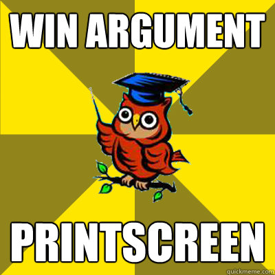 WIN ARGUMENT PRINTSCREEN  Observational Owl