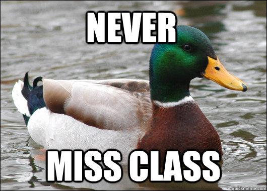 never miss class  Actual Advice Mallard