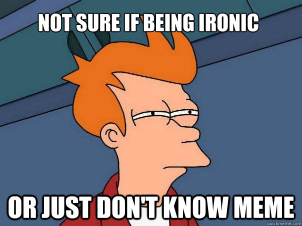 not sure if being ironic or just don't know meme  Futurama Fry