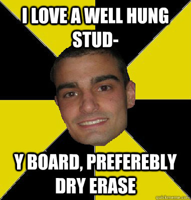 I love a well hung stud- y board, preferebly dry erase - I love a well hung stud- y board, preferebly dry erase  Pharmacy Student Tony