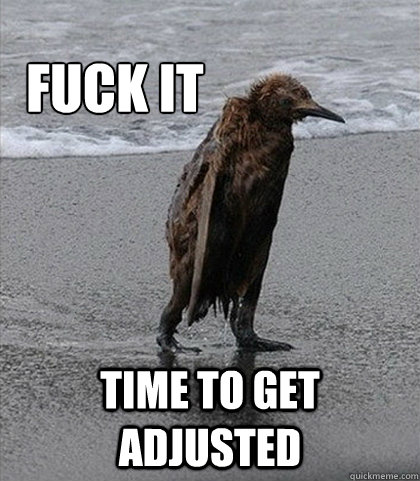 Fuck it Time to get adjusted  Fuck it