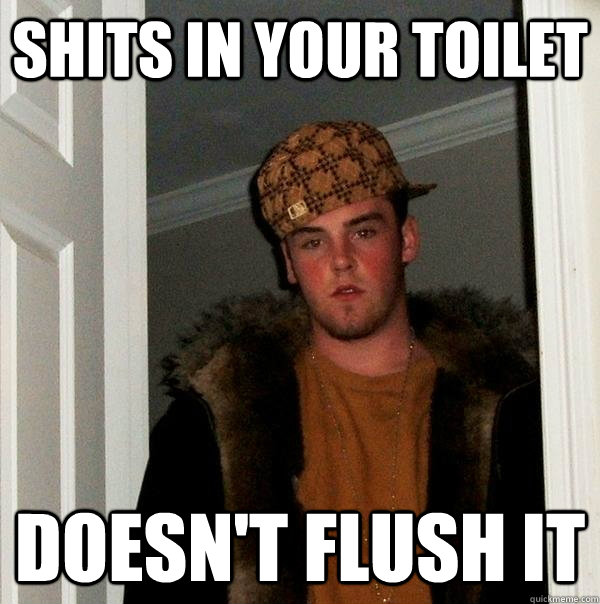 shits in your toilet doesn't flush it  Scumbag Steve