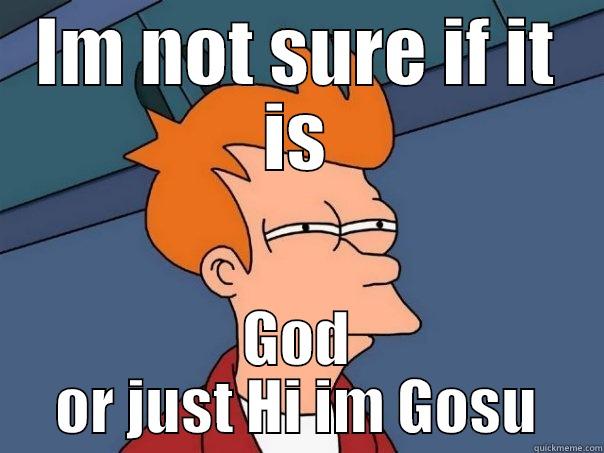 IM NOT SURE IF IT IS GOD OR JUST HI IM GOSU Futurama Fry