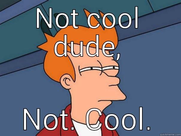 NOT COOL DUDE, NOT. COOL. Futurama Fry