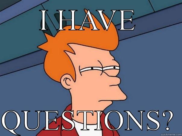 I HAVE  QUESTIONS? Futurama Fry