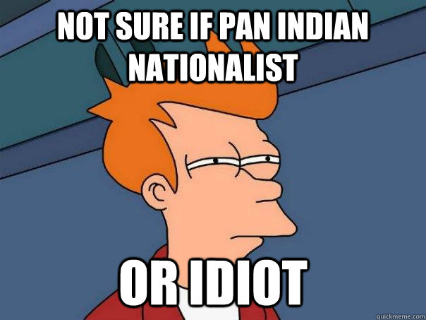 Not sure if pan Indian nationalist Or Idiot   Futurama Fry