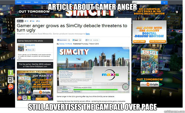 Article about gamer anger still advertises the game all over page - Article about gamer anger still advertises the game all over page  Smooth moves eurogamer