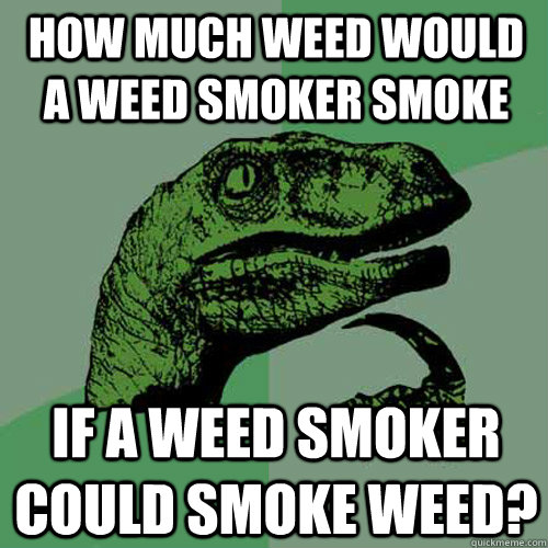 How much weed would a weed smoker smoke  if a weed smoker could smoke weed?  Philosoraptor