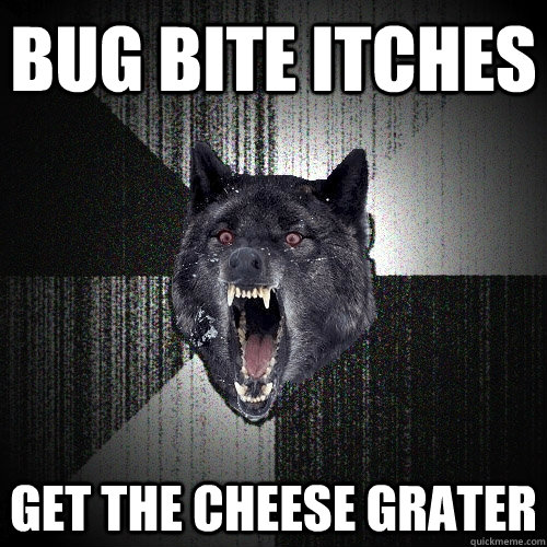Bug bite itches get the cheese grater  Insanity Wolf
