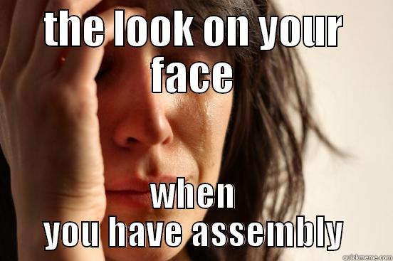 THE LOOK ON YOUR FACE WHEN YOU HAVE ASSEMBLY First World Problems