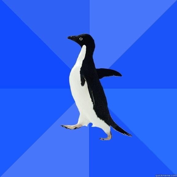                  Socially Awkward Penguin