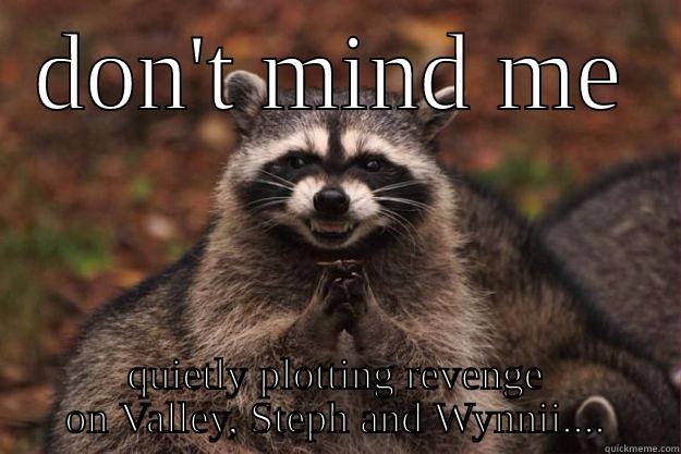 DON'T MIND ME QUIETLY PLOTTING REVENGE ON VALLEY, STEPH AND WYNNII.... Evil Plotting Raccoon