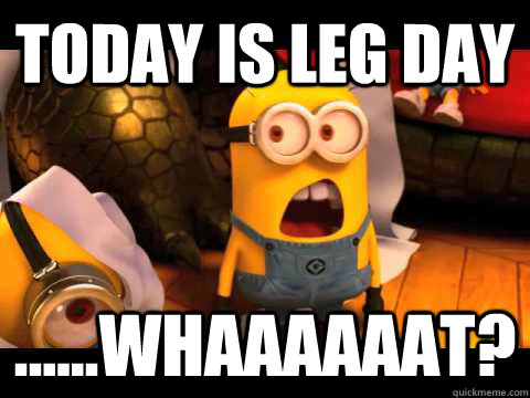 Today is leg day ......Whaaaaaat?  minion