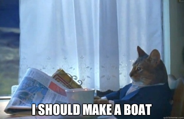  I should make a boat  Sophisticated Cat
