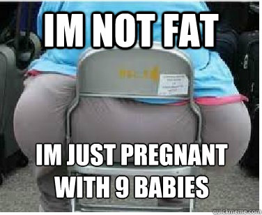 Im not fat Im just pregnant with 9 babies - Im not fat Im just pregnant with 9 babies  Ironic fatguy