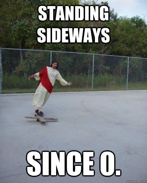 STANDING SIDEWAYS SINCE 0. - STANDING SIDEWAYS SINCE 0.  Skateboarding Jesus