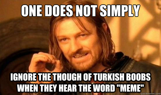 One Does Not Simply ignore the though of turkish boobs when they hear the word 