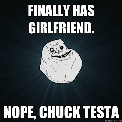 Finally Has Girlfriend.  NOPE, Chuck Testa  Forever Alone
