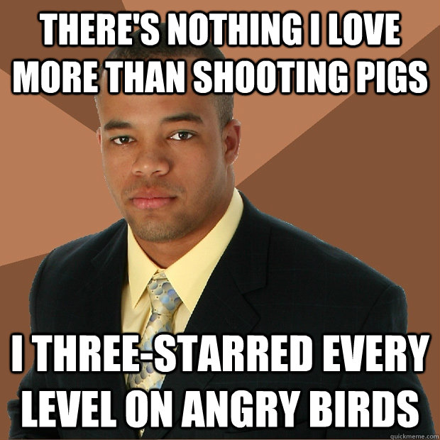 There's nothing I love more than shooting pigs I three-starred every level on Angry Birds  Successful Black Man