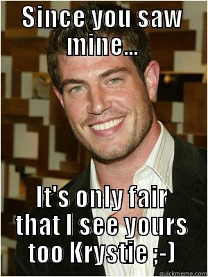 SINCE YOU SAW MINE... IT'S ONLY FAIR THAT I SEE YOURS TOO KRYSTIE ;-) Misc