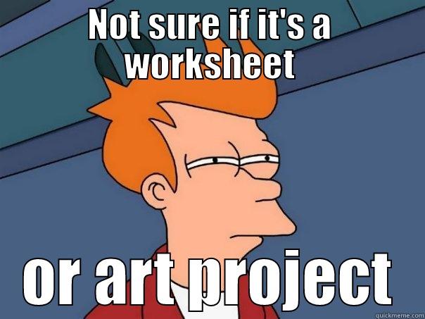 NOT SURE IF IT'S A WORKSHEET OR ART PROJECT Futurama Fry