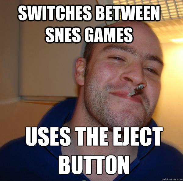 switches between snes games uses the eject button - switches between snes games uses the eject button  Misc