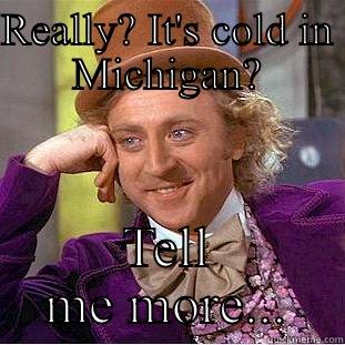 Michigan weather - REALLY? IT'S COLD IN MICHIGAN? TELL ME MORE... Condescending Wonka