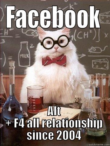 FACEBOOK ALT + F4 ALL RELATIONSHIP SINCE 2004 Chemistry Cat